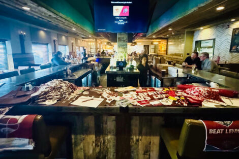 Photo of Lafayette swag on a bar